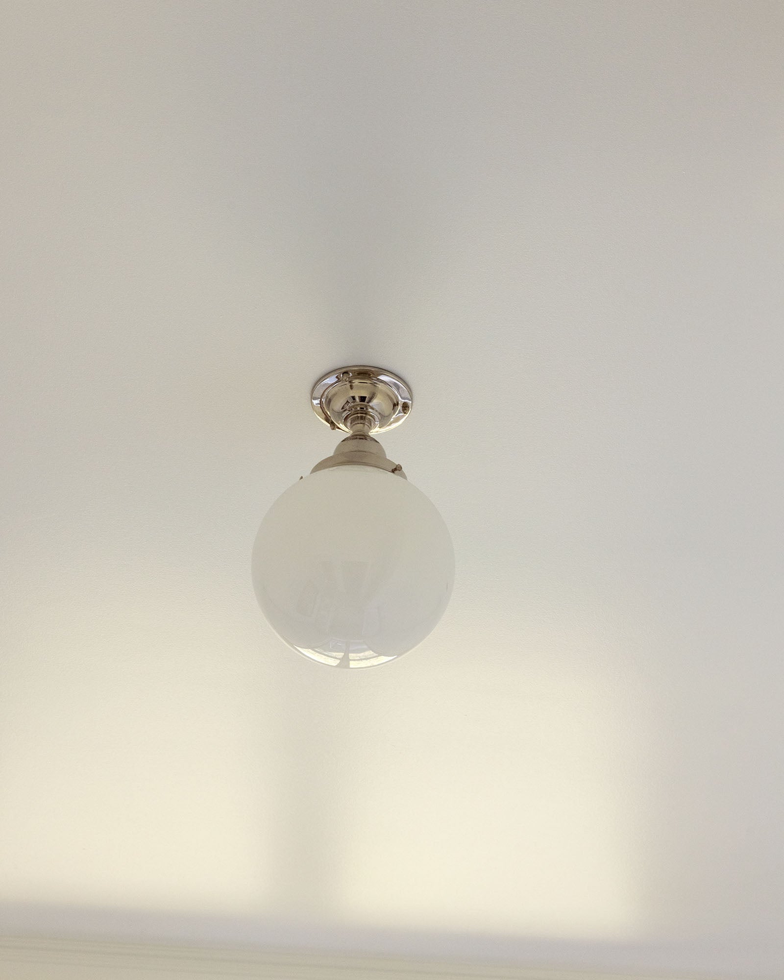 Bathroom Ceiling Light - Lundkvist 80 - NIckel, Globe Shade image
