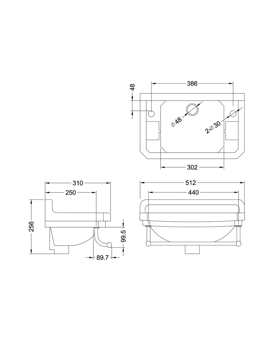 Waschbecken Burlington - Edwardian JR 51 cm mit Handtuchhalter image