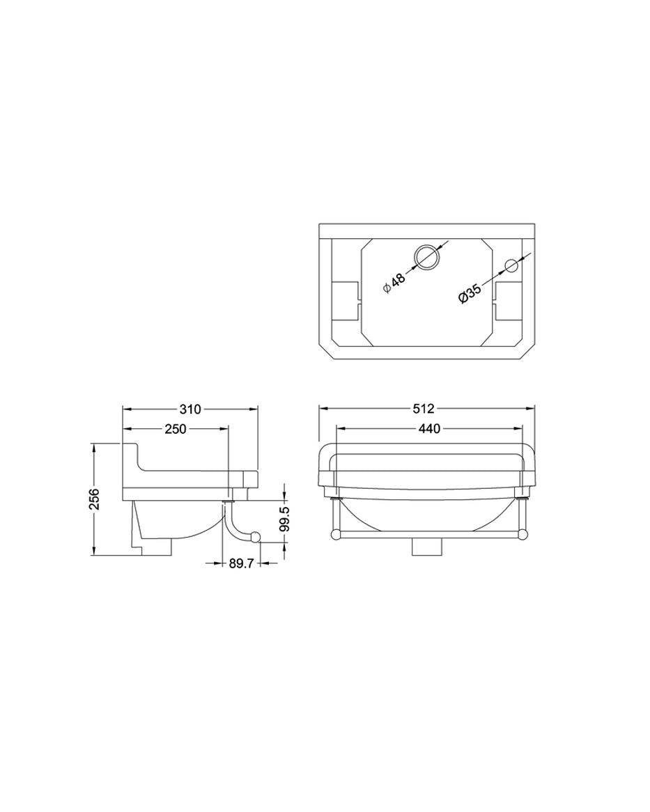 Towel bar for 51-cm (20.1 in.) bathroom sink image