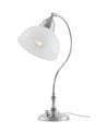 P 112 350 F Sekelskifte Bordslampa Lagerlof fornicklad med opalvit skarm 01