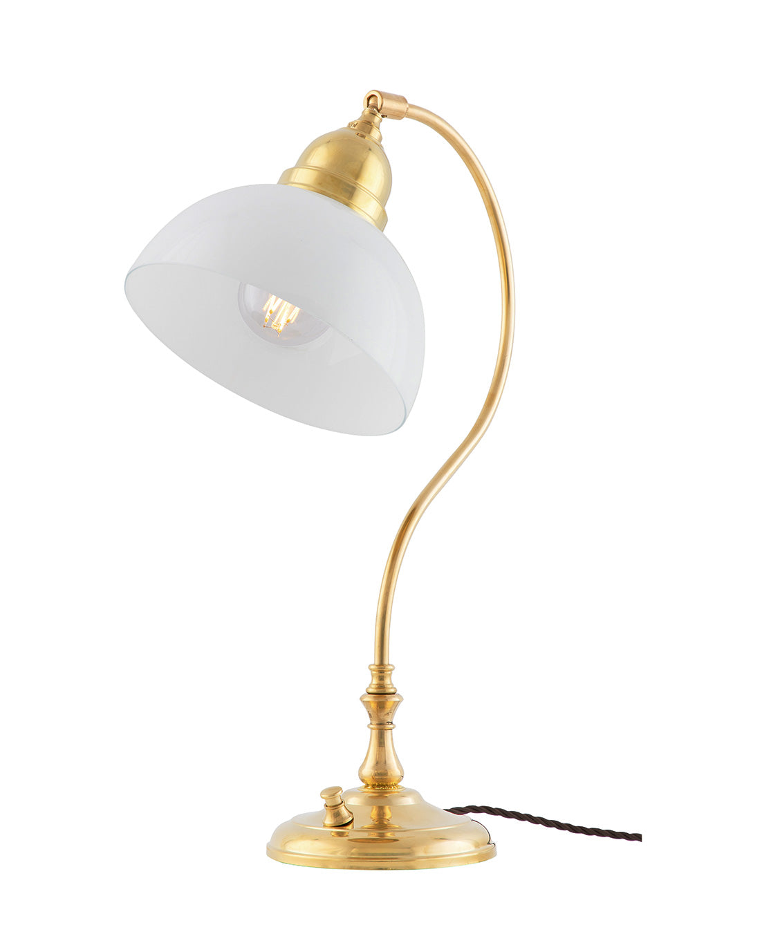 Bordlampe - Lagerlöf messing med opalhvit glasskjerm image