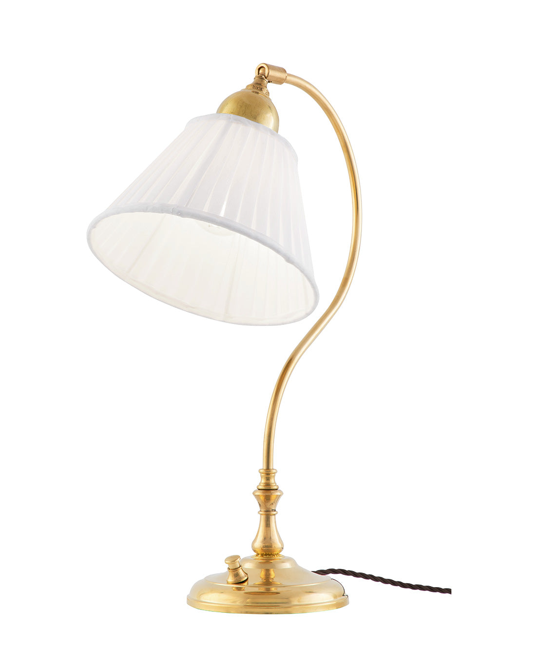 Bordlampe - Lagerlöf messing med hvit tekstilskjerm image