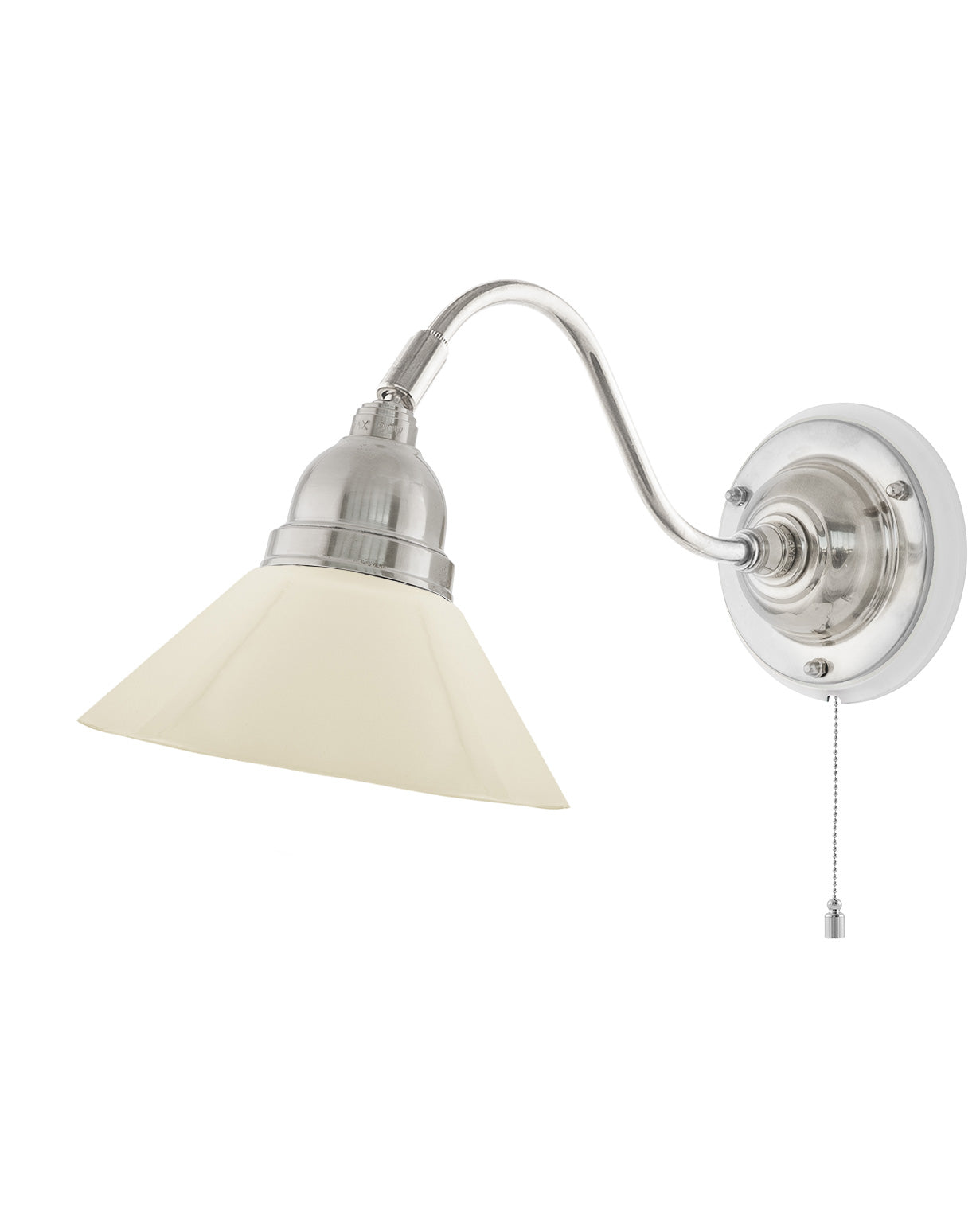 Wall Lamp – Runeberg Nickel with Pale Yellow Glass Shade image