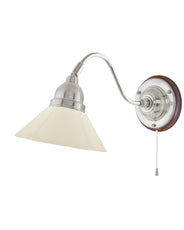 Wall Lamp – Runeberg Nickel with Pale Yellow Glass Shade thumbnail image
