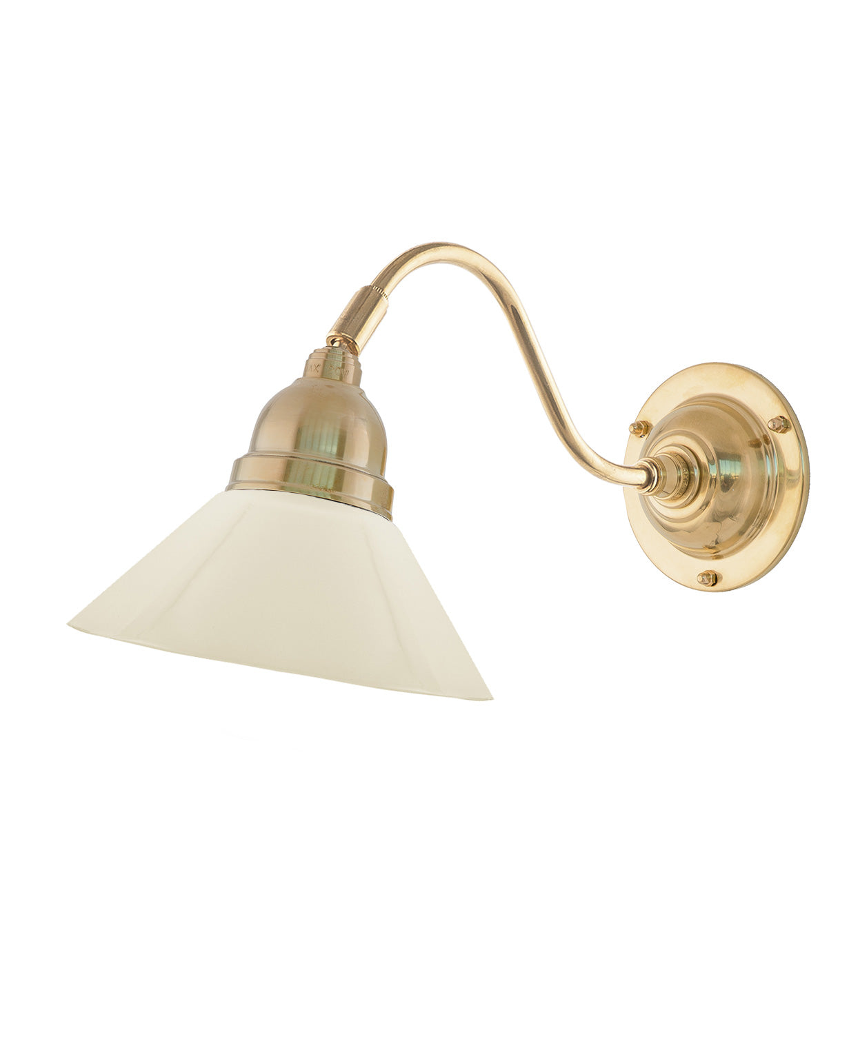 Wall Lamp – Runeberg Polished Brass with Off-White Glass Shade