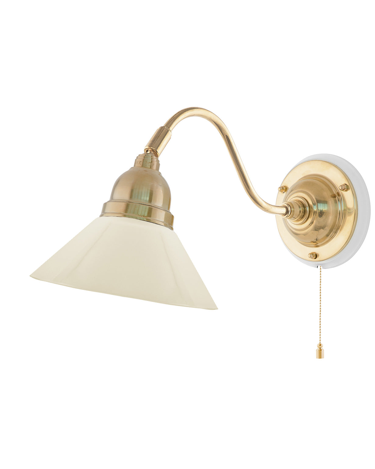 Wall Lamp – Runeberg Polished Brass with Off-White Glass Shade image