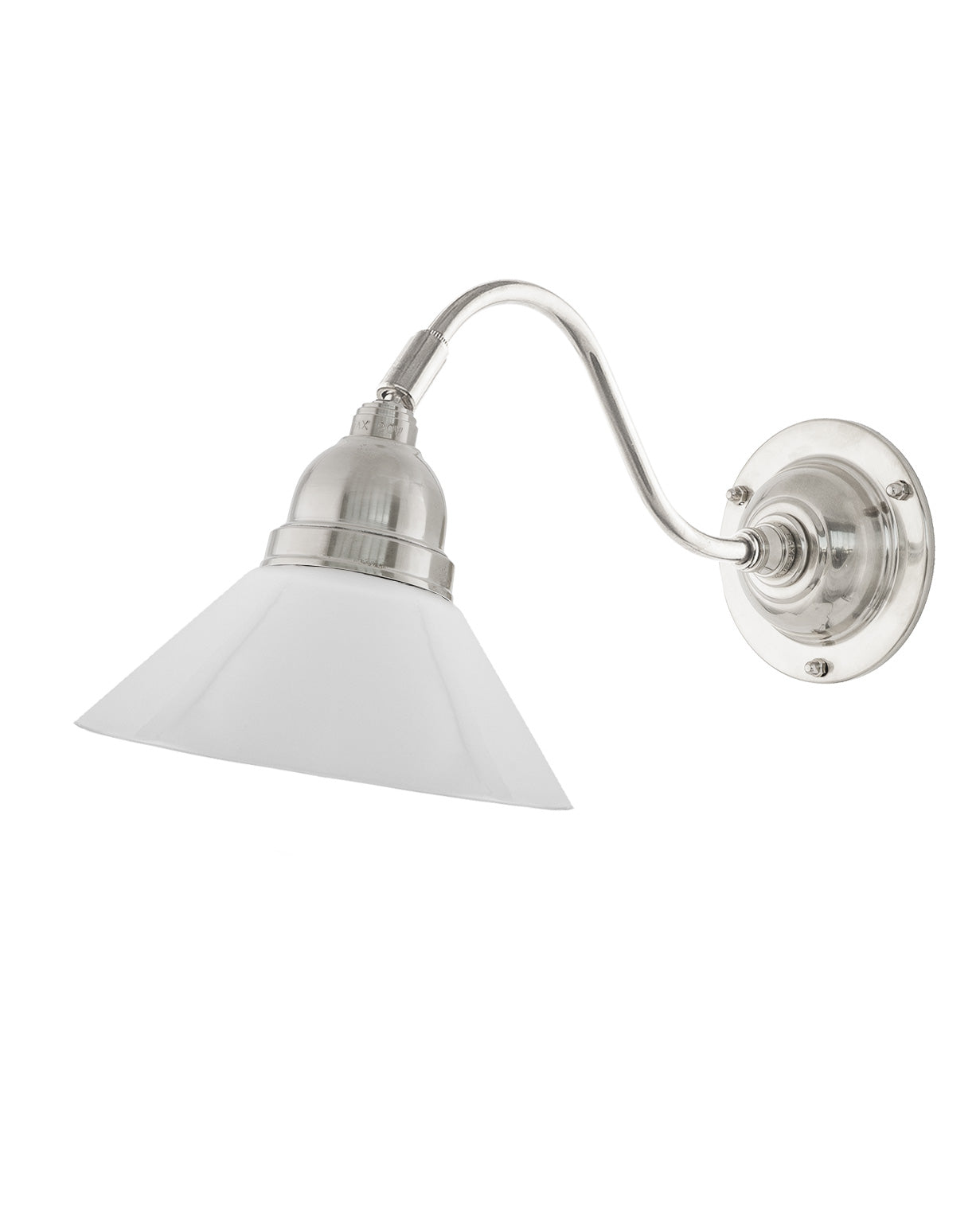Wall Lamp – Runeberg Nickel with White Glass Shade