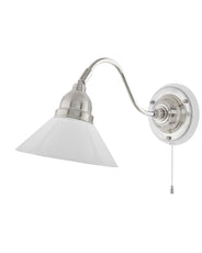 Wall Lamp – Runeberg Nickel with White Glass Shade thumbnail image