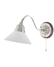 Wall Lamp – Runeberg Nickel with White Glass Shade thumbnail image