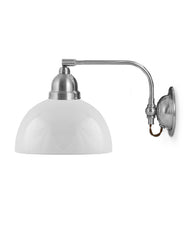 Applique murale - Gripenberg nickel, demi-sphère opale blanche, marron thumbnail image