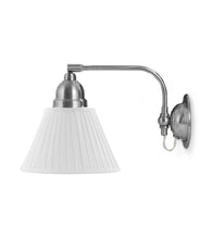 Vägglampa - Gripenberg nickel, vit tygskärm, vit thumbnail image