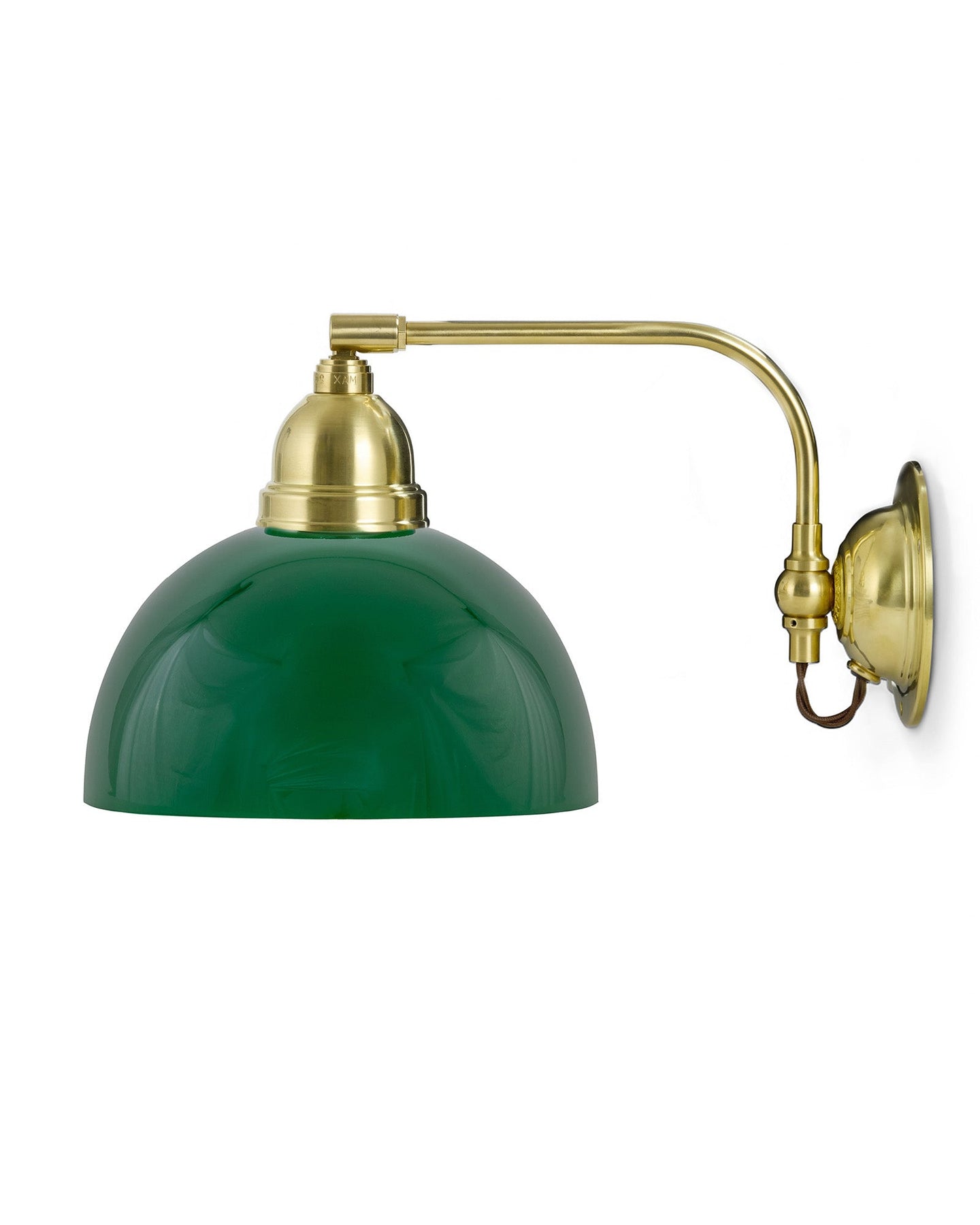 Wall Lamp - Gripenberg Brass, Green Hemisphere, Brown