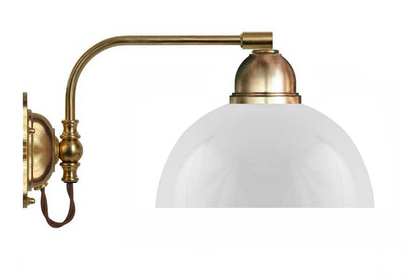 Wall Lamp - Gripenberg Brass, Opal White Hemisphere, Brown