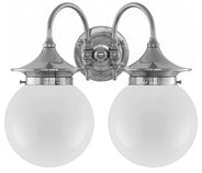 Badrumslampa - Tigerstedt förnicklad, opalvita klot thumbnail image