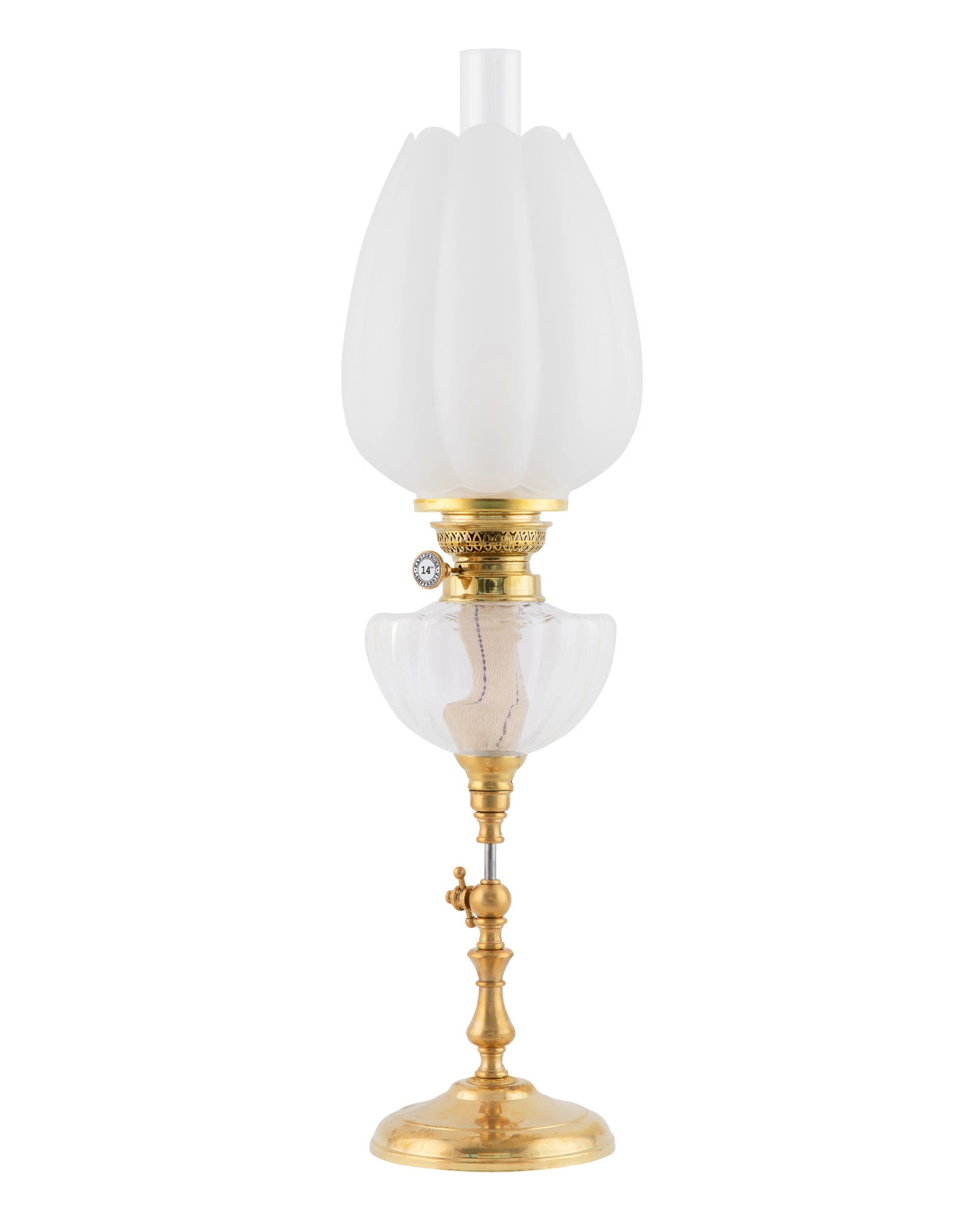 Fotogenlampa - Ekholmen mässing med tulpankupa image