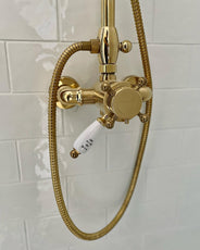 Duschset - Kensington retro med termostatblandare, mässing thumbnail image