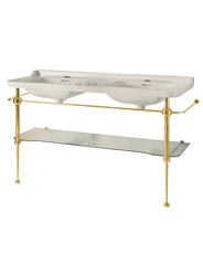 Handfat med guldben & glashylla - Art Deco - Dubbelt 150 cm thumbnail image