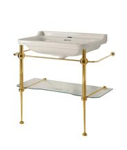Handfat på bronsställning med glashylla - Art Deco 88 cm thumbnail image