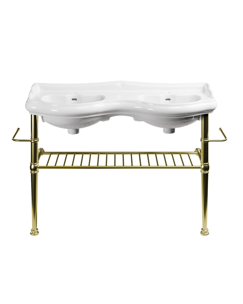 Camden - Dubbeltvättställ 120 cm på guldställning