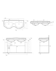 Camden - Dubbeltvättställ 120 cm på guldställning thumbnail image