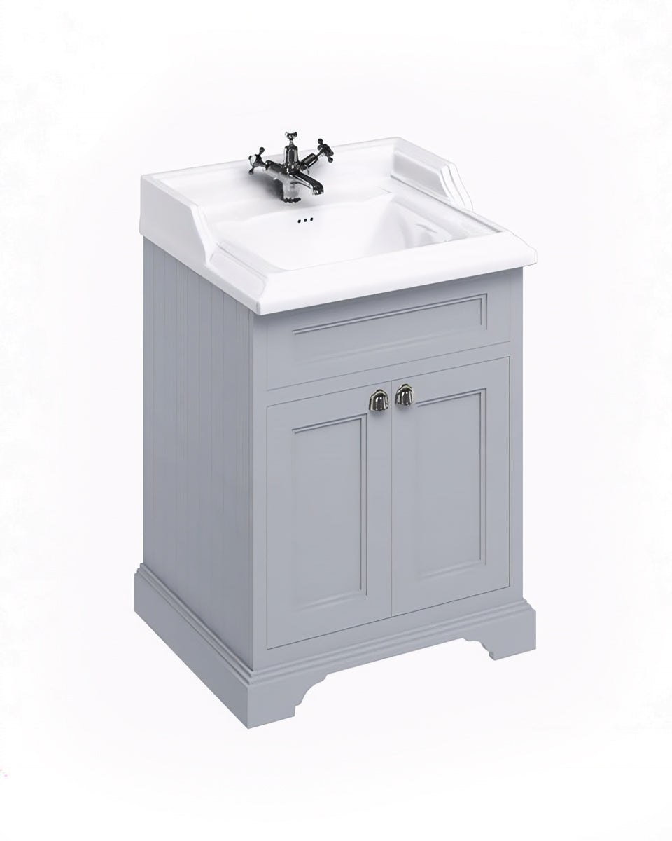 Waschbeckenschrank Burlington - 65 cm Porzellan / Tür grau