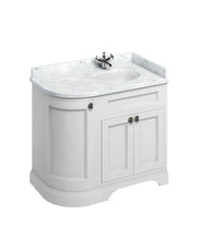 Bathroom Vanity with Rounded Right Corner Burlington - 100 cm White thumbnail image