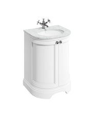 Avrundet baderomskommode Burlington – 65 cm matt hvit/dør thumbnail image