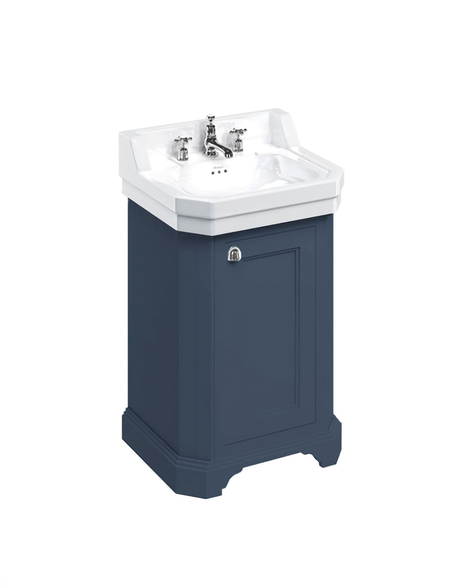 Badrumskommod Burlington - 56 cm porslin/dörr blå