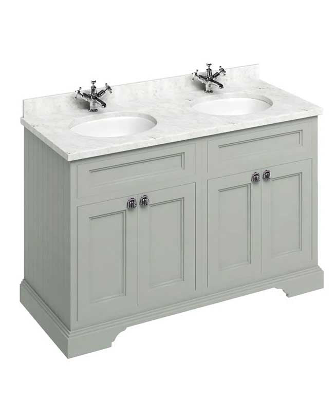 Bathroom Double Vanity - 130 cm (51.18 in.) - Double Doors Olive green