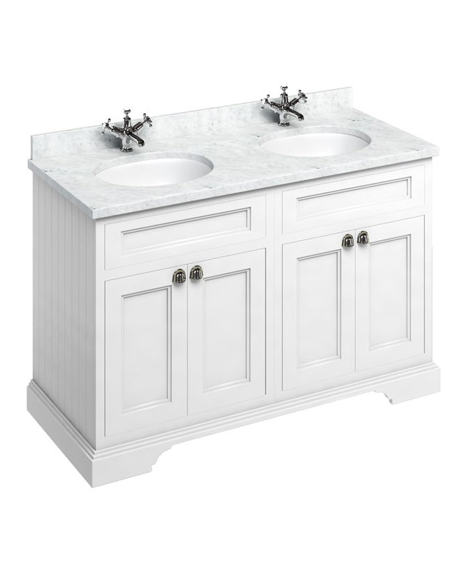 Bathroom Double Vanity - 130 cm (51.18 in.) - Double Doors white