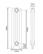 Cast Iron Radiator Cambridge Height 75 cm (29.5 in.) – Leg Section thumbnail image