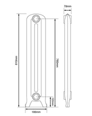 Cast Iron Radiator – Cambridge Height 81 cm (31.9 in.) thumbnail image