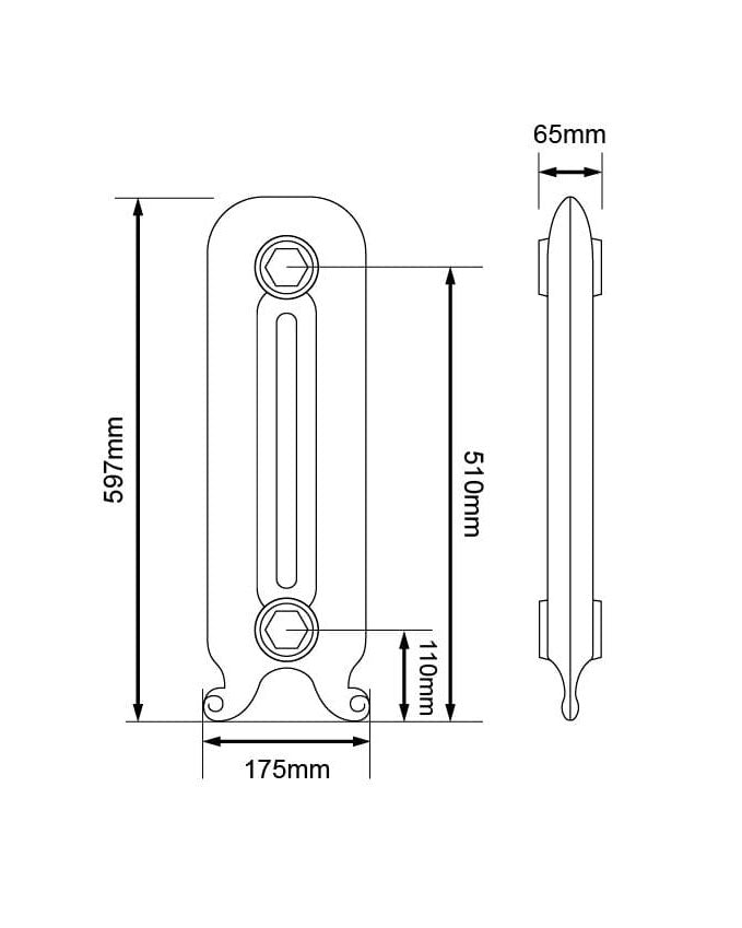 Cast Iron Radiator Chester Height 60 cm (23.6 in.) – Leg Section image