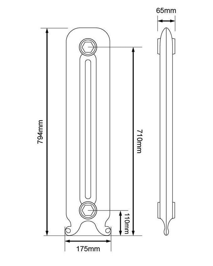 Støpejernsradiator – Chester 79 cm image