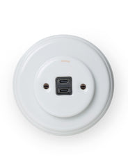 USB-C outlet - White porcelain, Garby Colonial  thumbnail image