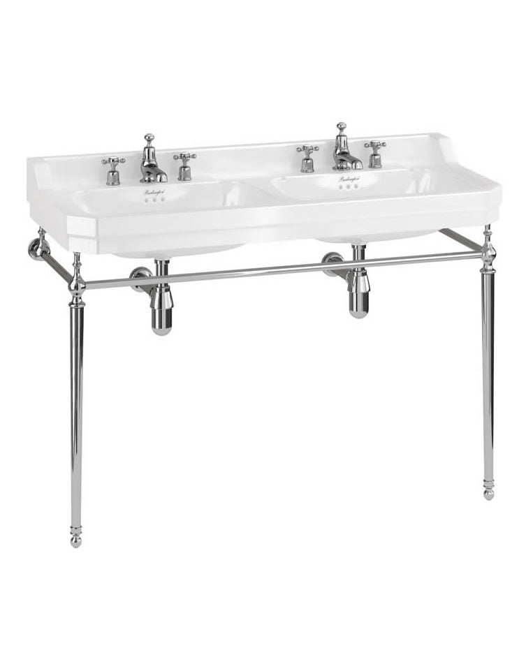 Burlington Edwardian - Double wash basin 120 cm on chrome stand image