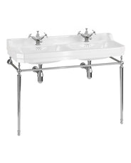 Burlington Edwardian - Double wash basin 120 cm on chrome stand thumbnail image