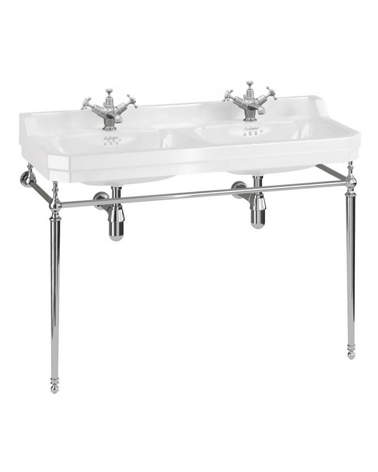 Burlington Edwardian - Double wash basin 120 cm on chrome stand image