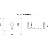 Kjøkkenvask - Shaws Bowland 600 uten blandebatterihull thumbnail image