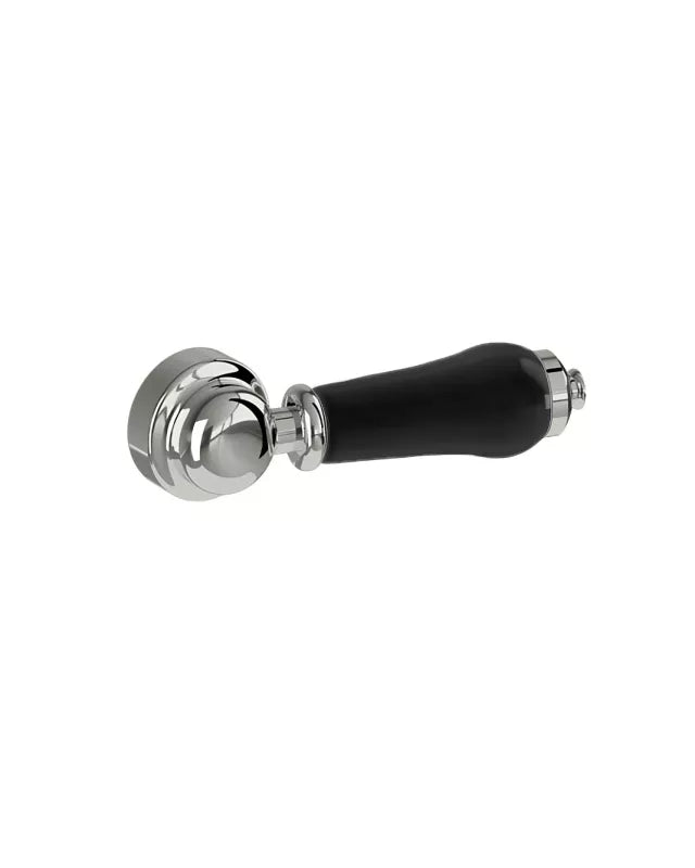 Flush Handle - Burlington, Chrome with Black Grip