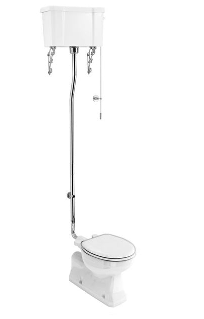 Toilet - Burlington High-Tank Toilet, Wall Tank