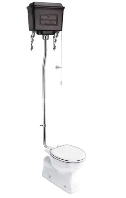 Toilet - Burlington High-Tank Toilet, Black Metal Tank