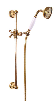 Brass Shower Rail - Classic 60 cm (23.6 in.) with handset and hose thumbnail image