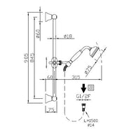 Shower Rail - Colonial 90 cm with handset and hose thumbnail image