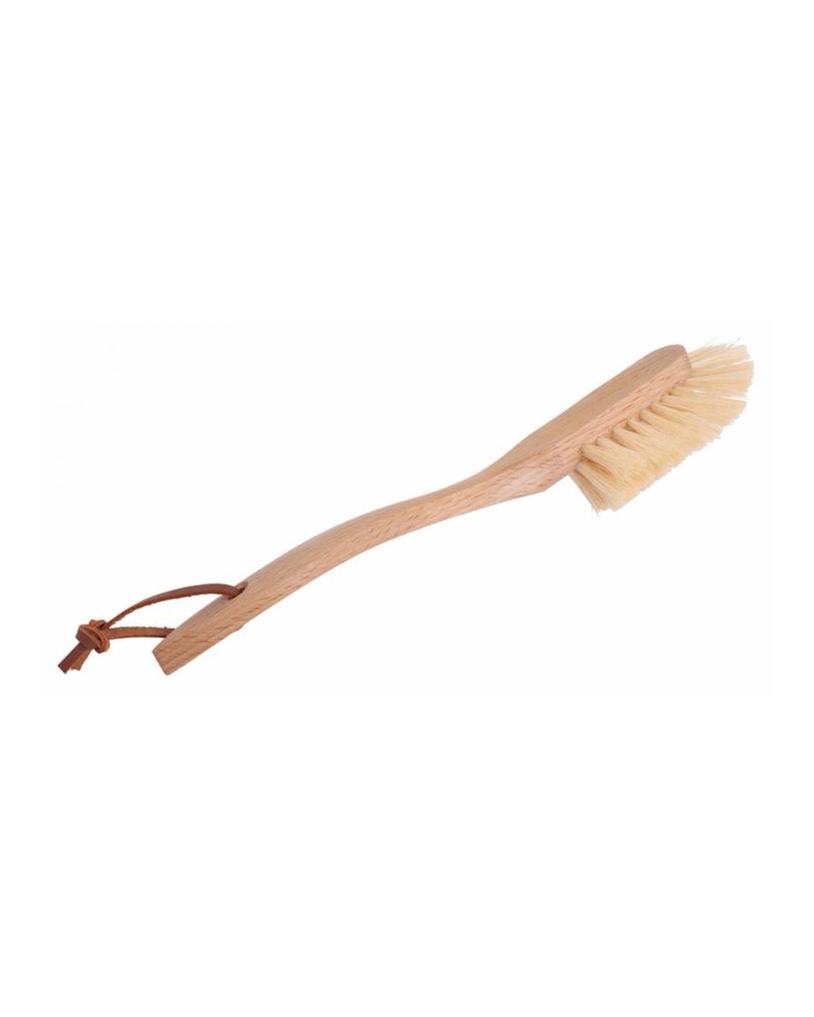 Brosse à vaisselle - Bois avec lanière en cuir image