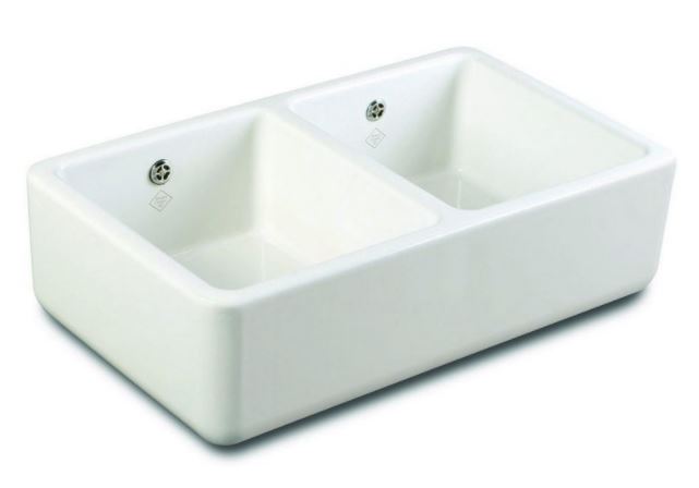 Kitchen Sink Porcelain - Shaws Classic Double 800