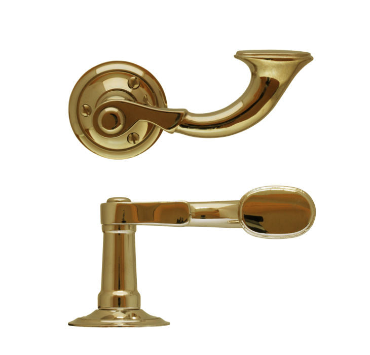 Door Handle - Small Post Horn - Brass image
