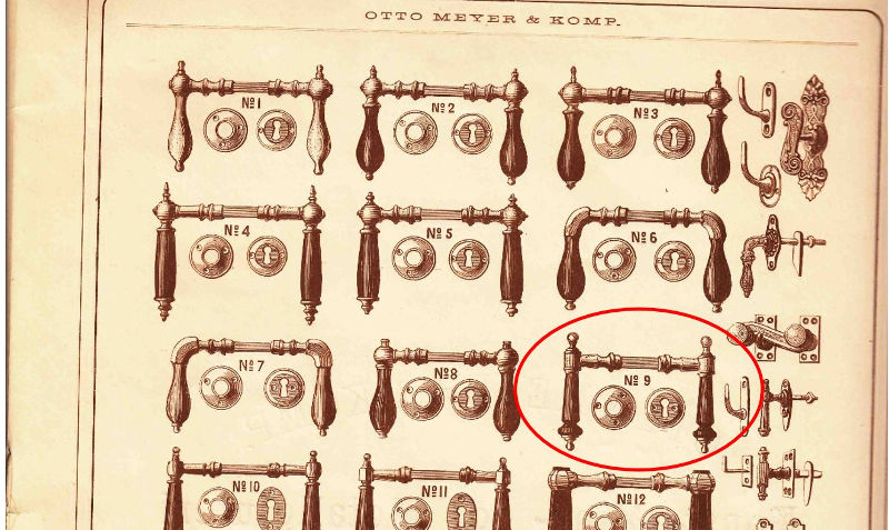Dørhåndtak - Otto Meyer no. 9 messing image