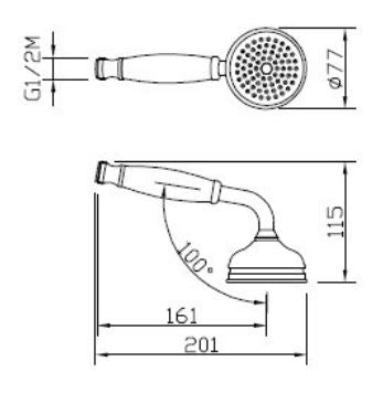 Shower handle - Classic chrome/white image