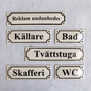 Enamel Door Sign - WC White/Black thumbnail image